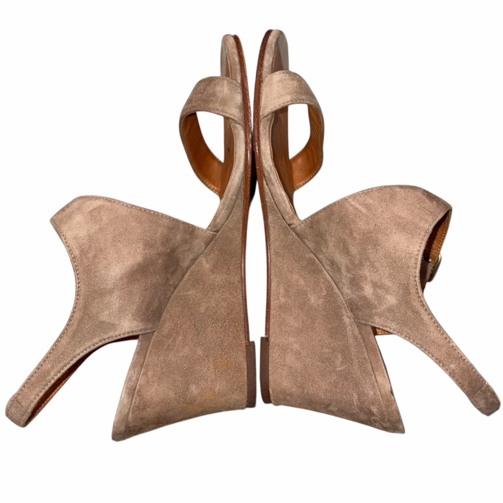 Chie Mihara Brown Suede Anatour Wedge Sandals Shoes size 38.5 - Picture 7 of 11